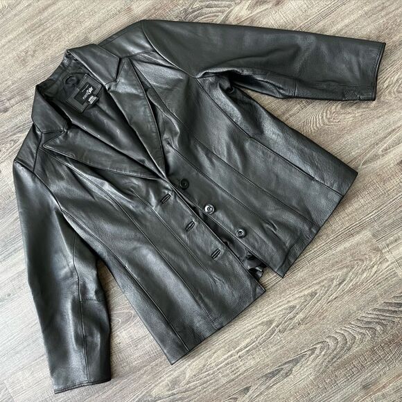 East 5th Genuine Leather Jacket Black Large - Picture 3 of 14